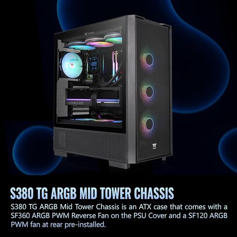 ثيرمالتاكي S380 TG ARGB؛ هيكل البرج الأوسط؛ تتضمن مراوح 1x120mm SF120 ARGB و1x360mm SF360 ARGB PWM؛ دعم المبرد 360 مم؛ خلوص وحدة معالجة الرسومات 400 مم؛ دعم الموصل المخفي؛ أسود؛ CA-11K-00M1WN-00 in Saudi Arabia