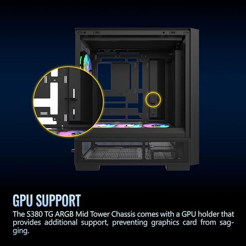 ثيرمالتاكي S380 TG ARGB؛ هيكل البرج الأوسط؛ تتضمن مراوح 1x120mm SF120 ARGB و1x360mm SF360 ARGB PWM؛ دعم المبرد 360 مم؛ خلوص وحدة معالجة الرسومات 400 مم؛ دعم الموصل المخفي؛ أسود؛ CA-11K-00M1WN-00 in Saudi Arabia