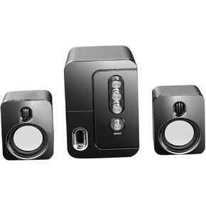 Sewroro USB كمبيوتر محمول مكبر صوت سطح المكتب مع صوت محيطي ثلاثي الأبعاد وباس عميق، صندوق صوت متعدد الوسائط أسود مدمج للاستخدام المكتبي والمنزلي in Kuwait