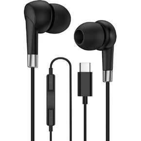 Type C Headphones Wired Ear Buds for Samsung Galaxy A17 A56 A36 A26 A16 S25 Edge S24 Ultra S23 S22 S21 S20 Z Flip7 Fold7 USB-C Wired Earbuds in-Ear Earphones with Microphone for iPhone iPad Air Pods in Kuwait
