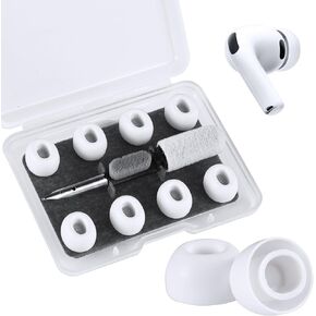 4 أزواج من وسائد الأذن السيليكون لسماعات AirPods Pro 3 (الجيل الثالث 2025)، وسائد الأذن البديلة Pro3 مع مجموعة التنظيف - (أبيض/XS) in Kuwait