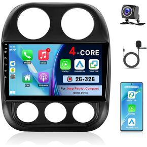 راديو سيارة 2+32 جيجابايت لسيارة جيب باتريوت كومباس 2010-2016 مع CarPlay Android Auto Mirrorlink، KuTaiTai 9 بوصة تعمل باللمس ستيريو سيارة لسيارة جيب باتريوت كومباس مع نظام تحديد المواقع العالمي، بلوتوث، واي فاي، FM، SWC in Kuwait