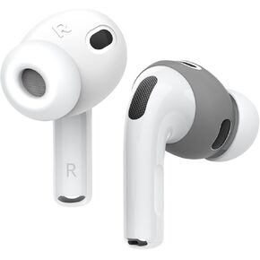 elago 2 Pairs AirPods Pro 3 Ear Tips Cover Designed for AirPods Pro 3, [Fit in The Case] Anti Slip Silicone Cover, Anti Scratches, Installation Guide (1 Pair of Each) (Dark Grey & White) in Kuwait