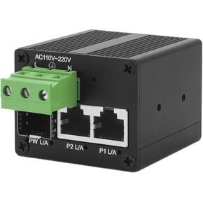 3 Port PoE+ Switch with 2 Gigabit (1G) RJ45/SFP+ Uplink, Unmanaged 3 Port (2 PoE/1 Uplink) 40W 802.3bt Ultra PoE Network Switch, Fanless Design Metal Casing for Silent Operation in Saudi Arabia