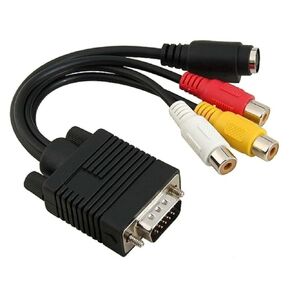 Gadpiparty Vga لتحويل كابل Svga إلى S-Video محول الكمبيوتر إلى محول إشارة التلفزيون مادة نقية in Kuwait