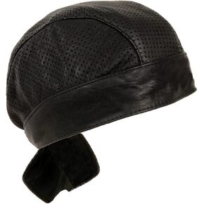 Milwaukee Leather SH319 Unisex Black Leather Skull Cap in Kuwait