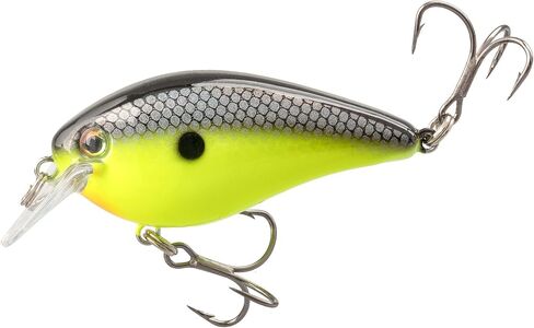 Strike King (HCKVD2.5E-432) KVD Elite 2.5 Squarebill، طُعم مرفقي يعمل على الضحلة، عمل صيد صامت، 5/8 أونصة، يغوص من 3 إلى 6 أقدام، مقاس 2 خطافات ثلاثية ذات قبضة ثلاثية من Mustad، سمكة طعم شارتروز in Kuwait