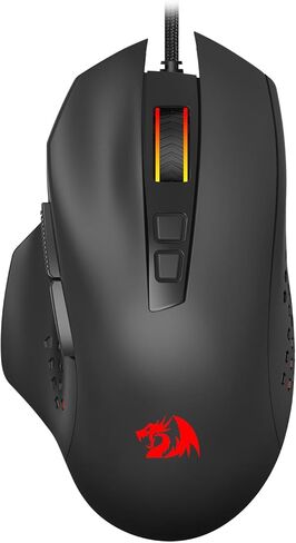 Redragon - Roadmaster M723 - Gaming Mouse - 12400 DPI Adjustable Wired Optical Gaming Mouse - 7 Programmable Buttons - 5 Backlit Modes - Max 12400DPI - 180CM High-Speed USB Braided Cable in Kuwait