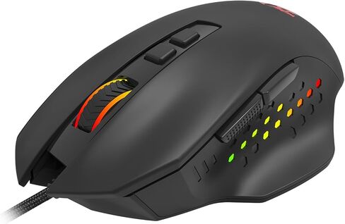 Redragon - Roadmaster M723 - Gaming Mouse - 12400 DPI Adjustable Wired Optical Gaming Mouse - 7 Programmable Buttons - 5 Backlit Modes - Max 12400DPI - 180CM High-Speed USB Braided Cable in Kuwait