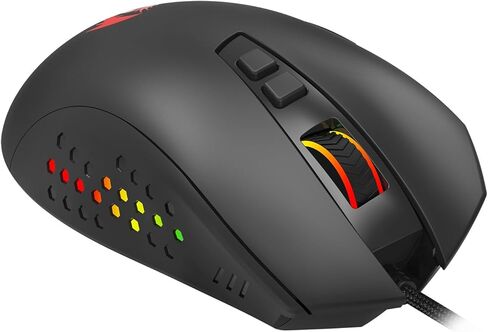 Redragon - Roadmaster M723 - Gaming Mouse - 12400 DPI Adjustable Wired Optical Gaming Mouse - 7 Programmable Buttons - 5 Backlit Modes - Max 12400DPI - 180CM High-Speed USB Braided Cable in Kuwait