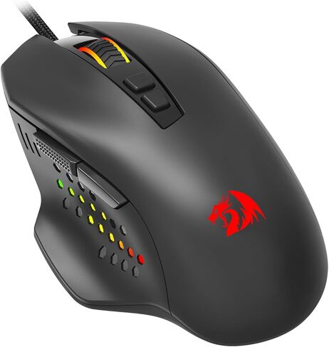 Redragon - Roadmaster M723 - Gaming Mouse - 12400 DPI Adjustable Wired Optical Gaming Mouse - 7 Programmable Buttons - 5 Backlit Modes - Max 12400DPI - 180CM High-Speed USB Braided Cable in Kuwait