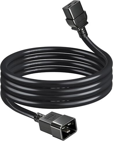 14AWG Heavy Duty C19 to C20 Power Cord - 3FT IEC 320 C19 Female to C20 Male Extension Cable - 15A/250V SJT Server Rack for PDU, UPS, Data Center, Network Equipment - Black in Saudi Arabia