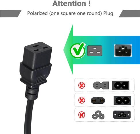 14AWG Heavy Duty C19 to C20 Power Cord - 3FT IEC 320 C19 Female to C20 Male Extension Cable - 15A/250V SJT Server Rack for PDU, UPS, Data Center, Network Equipment - Black in Saudi Arabia