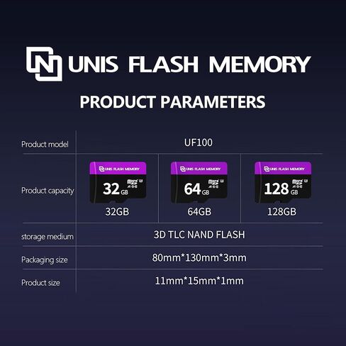 بطاقة UF100 Micro SD سعة 128 جيجابايت U3 A1، قراءة بسرعة 85 ميجابايت/ثانية، بطاقة ذاكرة TF عالية التحمل للكاميرات والطائرات بدون طيار وأنظمة الأمان والهواتف الذكية (128 جيجابايت) in Kuwait