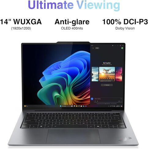 Lenovo Thinkpad X9 14 Aura Edition Ultrathin Copilot+ PC Business Laptop 14.0 بوصة شاشة OLED (Intel Ultra 7 258V، 32GB LPDDR5X، 1 تيرابايت SSD، Backlit KB، بصمة الإصبع، كاميرا ويب HD، Win11P) (NextGen X1 Carbon) in Kuwait