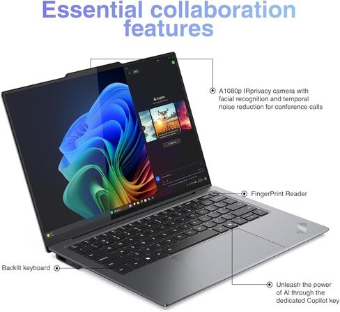 Lenovo Thinkpad X9 14 Aura Edition Ultrathin Copilot+ PC Business Laptop 14.0 بوصة شاشة OLED (Intel Ultra 7 258V، 32GB LPDDR5X، 1 تيرابايت SSD، Backlit KB، بصمة الإصبع، كاميرا ويب HD، Win11P) (NextGen X1 Carbon) in Kuwait