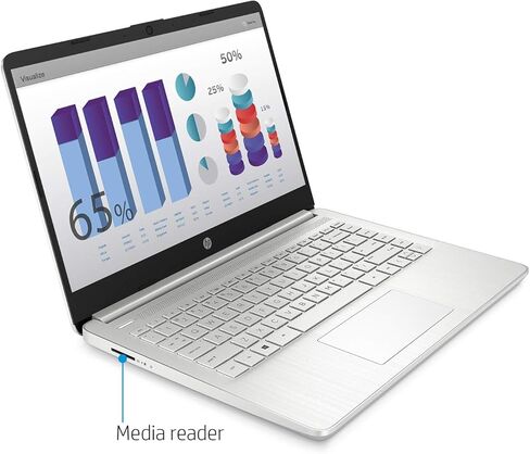كمبيوتر محمول HP بشاشة لمس 14 بوصة، يتضمن Microsoft Office 365، Windows 11، ذاكرة وصول عشوائي 8 جيجابايت، eMMC سعة 64 جيجابايت، واي فاي، بلوتوث، HDMI، كاميرا ويب، خفيف الوزن ومحمول - مثالي للطلاب والاستخدام اليومي in Kuwait