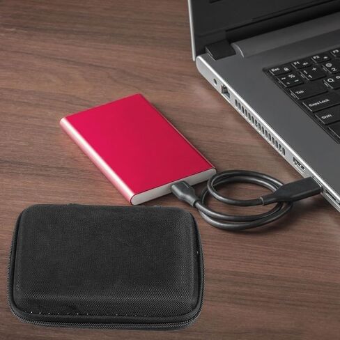 حقيبة تخزين SSD محمولة ذات غلاف صلب مقاس 14x10x4 سم، منظم ملحقات السفر الرقمية لجواز السفر SSD، حقيبة واقية سوداء لسماعات الأذن وتخزين كابل USB in Kuwait