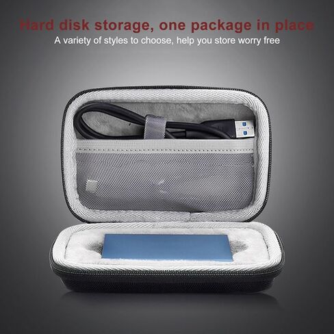 حقيبة تخزين SSD محمولة ذات غلاف صلب مقاس 14x10x4 سم، منظم ملحقات السفر الرقمية لجواز السفر SSD، حقيبة واقية سوداء لسماعات الأذن وتخزين كابل USB in Kuwait