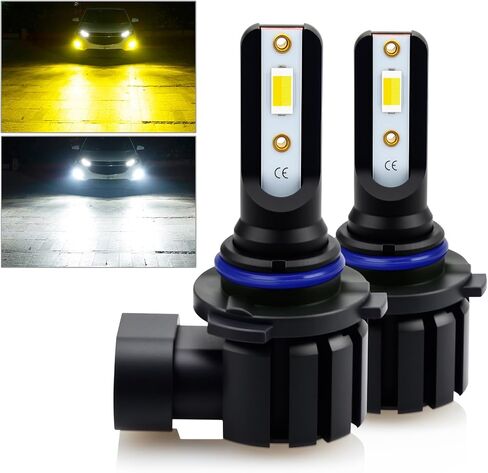 D-Lumina H11 H8 H16 Switchback LED Fog Light Bulbs, 8000 Lumens 40W 300% Brightness Dual Color 6000K Xenon White/3000K Golden Yellow, Super Bright LED Fog Light DRL Bulb Upgrade Replacement, Pack of 2 in Saudi Arabia