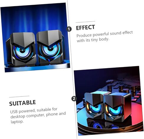 مكبرات صوت كمبيوتر صغيرة تعمل بمنفذ USB مع صوت جهير محسّن، ونظام صوتي صغير الحجم لسطح المكتب والكمبيوتر المحمول متعدد الوسائط للاستخدام في المكتب والمنزل، وصوتيات صغيرة سلكية بتيار مستمر 5 فولت باللون الأسود in Saudi Arabia
