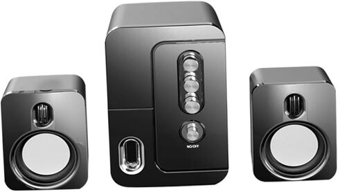Sewroro USB كمبيوتر محمول مكبر صوت سطح المكتب مع صوت محيطي ثلاثي الأبعاد وباس عميق، صندوق صوت متعدد الوسائط أسود مدمج للاستخدام المكتبي والمنزلي in Kuwait