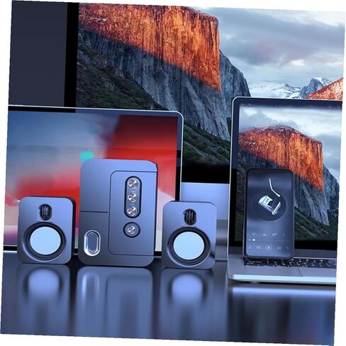 Sewroro USB كمبيوتر محمول مكبر صوت سطح المكتب مع صوت محيطي ثلاثي الأبعاد وباس عميق، صندوق صوت متعدد الوسائط أسود مدمج للاستخدام المكتبي والمنزلي in Kuwait