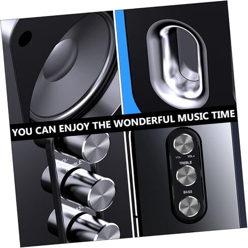 Sewroro USB كمبيوتر محمول مكبر صوت سطح المكتب مع صوت محيطي ثلاثي الأبعاد وباس عميق، صندوق صوت متعدد الوسائط أسود مدمج للاستخدام المكتبي والمنزلي in Kuwait