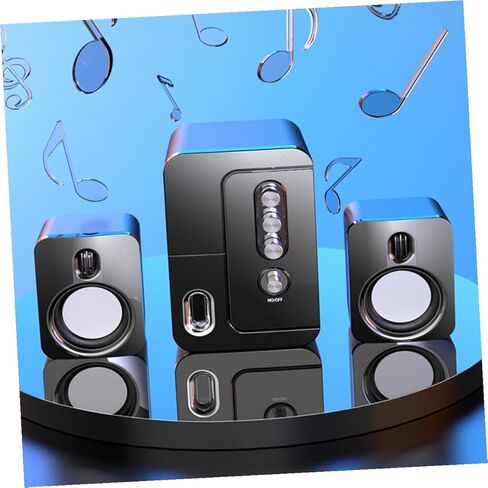 Sewroro USB كمبيوتر محمول مكبر صوت سطح المكتب مع صوت محيطي ثلاثي الأبعاد وباس عميق، صندوق صوت متعدد الوسائط أسود مدمج للاستخدام المكتبي والمنزلي in Kuwait