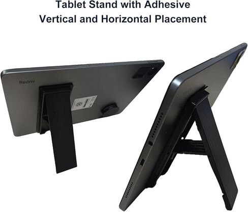 Universal Tablet Stand with Adhesive, for iPad, E-Reader, etc., Vertical and Horizontal Placement-Black in Saudi Arabia