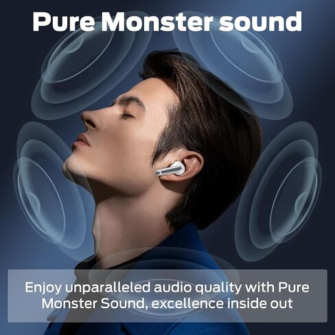 Monster N-Lite 203 AirLinks Wireless Earbuds Bluetooth 5.3 Headphones HiFi Stereo, Wireless Earphones with IPX6 Waterproof, 30H Playback, Type-C Charging, HD Clear Call, Touch Control in-Ear Earbuds in Saudi Arabia