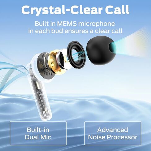 Monster N-Lite 203 AirLinks Wireless Earbuds Bluetooth 5.3 Headphones HiFi Stereo, Wireless Earphones with IPX6 Waterproof, 30H Playback, Type-C Charging, HD Clear Call, Touch Control in-Ear Earbuds in Kuwait
