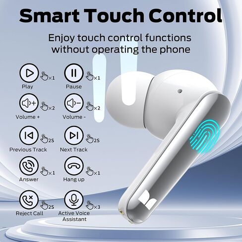 Monster N-Lite 203 AirLinks Wireless Earbuds Bluetooth 5.3 Headphones HiFi Stereo, Wireless Earphones with IPX6 Waterproof, 30H Playback, Type-C Charging, HD Clear Call, Touch Control in-Ear Earbuds in Kuwait