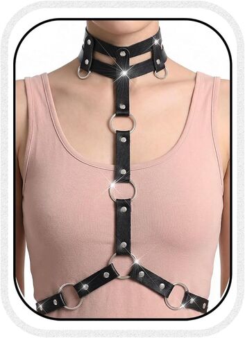BODIY Black Chest Harness Leather Chest Belts Fashion Strap Belts for Women in Saudi Arabia