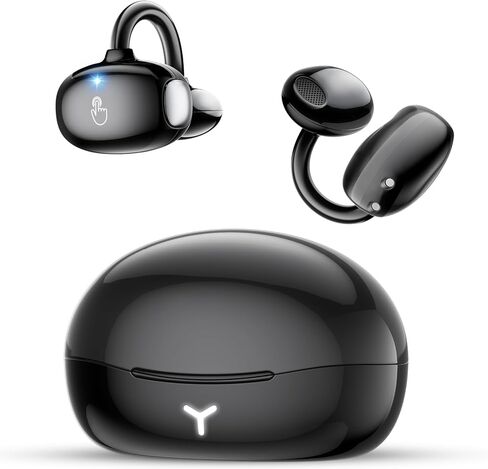 Clip on Earbuds Wireless, Lightweight Open Ear Earbud with Physical Button, Deep Bass Sound Bluetooth 6.0 Headphone Support Dual-Device, 60H Play Time, Ideal for Workout, Running, Subway in Saudi Arabia