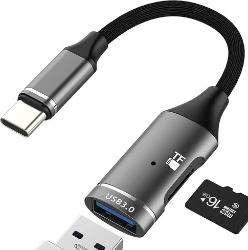 محول USB A إلى USB C (2 في 1) قارئ بطاقة Micro SD لهاتف Iphone 17 16 15 Pro Max عصا ذاكرة الكاميرا لجهاز Ipad لهاتف Apple Macbook Type C متوافق مع ملحقات Samsung S25 S24 موصل كابل الكمبيوتر in Kuwait