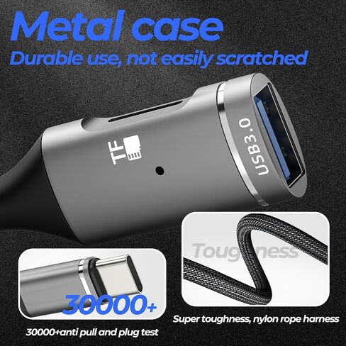 محول USB A إلى USB C (2 في 1) قارئ بطاقة Micro SD لهاتف Iphone 17 16 15 Pro Max عصا ذاكرة الكاميرا لجهاز Ipad لهاتف Apple Macbook Type C متوافق مع ملحقات Samsung S25 S24 موصل كابل الكمبيوتر in Kuwait