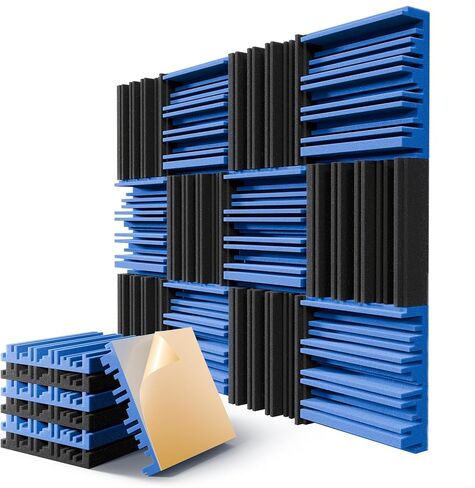 36 Pack Sound Proof Foam Panels for Wall,12" X 12" X 2" Self-Adhesive Acoustic Foam Panels,High Resilience Soundproof Wall Panels,Sound Absorbing Panels for Home Studios, Offices - Gray in Saudi Arabia