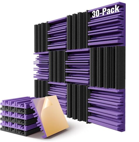 36 Pack Sound Proof Foam Panels for Wall,12" X 12" X 2" Self-Adhesive Acoustic Foam Panels,High Resilience Soundproof Wall Panels,Sound Absorbing Panels for Home Studios, Offices - Gray in Saudi Arabia