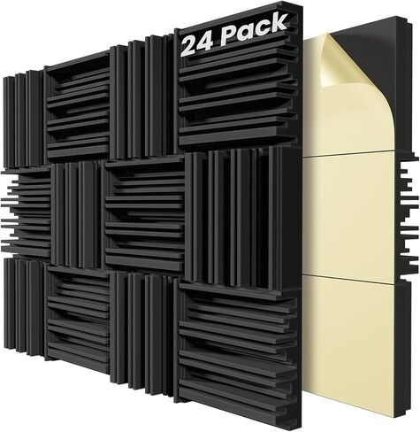36 Pack Sound Proof Foam Panels for Wall,12" X 12" X 2" Self-Adhesive Acoustic Foam Panels,High Resilience Soundproof Wall Panels,Sound Absorbing Panels for Home Studios, Offices - Gray in Saudi Arabia