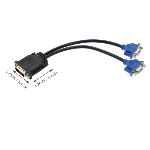 TEHAUX Dual Female Splitter Adapter Cable for Dual Monitor Setup Black Svga Displays Pin Male Connector Construction in Saudi Arabia