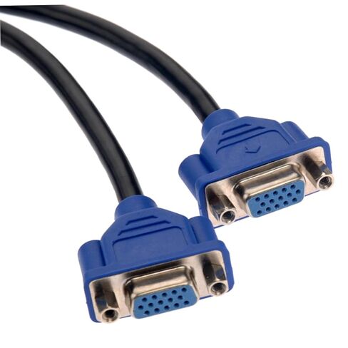 TEHAUX Dual Female Splitter Adapter Cable for Dual Monitor Setup Black Svga Displays Pin Male Connector Construction in Saudi Arabia