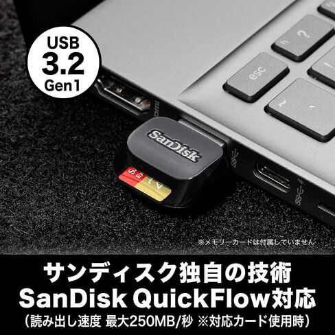 قارئ بطاقة SanDisk QuickFlow MicroSD UHS-I USB-A USB 3.2 Gen1 SDDR-B731-JN6NN in Saudi Arabia
