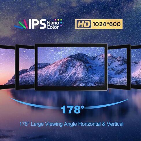 شاشة لمس 7 بوصة لـ Raspberry Pi، شاشة لمس محمولة 5 نقاط 1024 * 600 IPS مع واجهة HDMI ومكبر صوت مزدوج لـ Raspberry Pi 5/4B/3B+/3B/B+ Jetson Nano Win11/10/8/7(7 بوصة 1024*600-a).. in Kuwait
