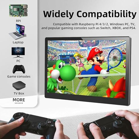 شاشة لمس 7 بوصة لـ Raspberry Pi، شاشة لمس محمولة 5 نقاط 1024 * 600 IPS مع واجهة HDMI ومكبر صوت مزدوج لـ Raspberry Pi 5/4B/3B+/3B/B+ Jetson Nano Win11/10/8/7(7 بوصة 1024*600-a).. in Kuwait