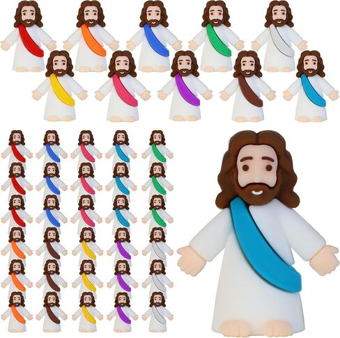 100 Pcs Little Jesus Figures, Mini Jesus Figurines in Bulk Easter Tiny Jesus Christ Toys to Hide and Seek Easter Egg Stuffers Sunday School Religious Party Favors Baptism Gifts for Christmas in Saudi Arabia