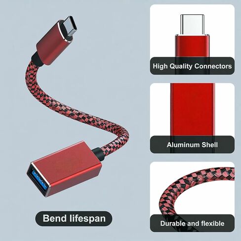 محول USB C إلى USB 3.0، 2 حزمة USB C إلى محول ذكر إلى أنثى أحمر in Saudi Arabia