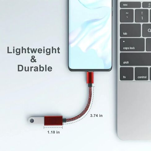 محول USB C إلى USB 3.0، 2 حزمة USB C إلى محول ذكر إلى أنثى أحمر in Saudi Arabia
