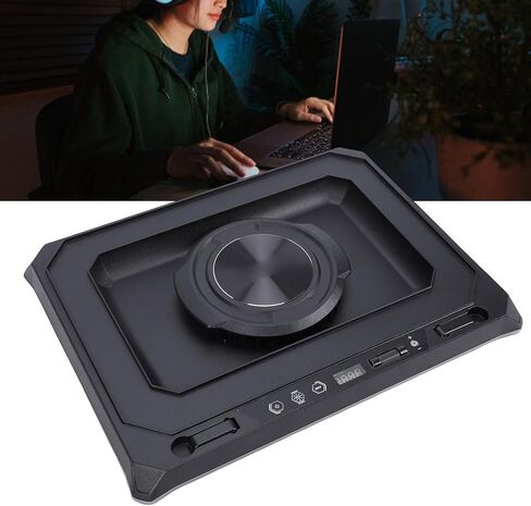 Asixxsix RGB Gaming Laptop Cooling Pad, Industrial Grade Fan with 5.5 Inch Powerful Cooling 7 Colors 10 Lighting Modes, Height Stand for 15.6-19 Inches Laptops in Saudi Arabia