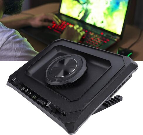 Asixxsix RGB Gaming Laptop Cooling Pad, Industrial Grade Fan with 5.5 Inch Powerful Cooling 7 Colors 10 Lighting Modes, Height Stand for 15.6-19 Inches Laptops in Saudi Arabia